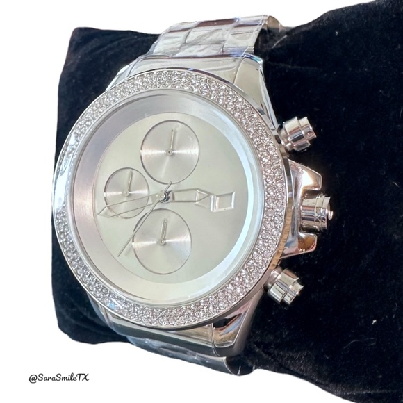 VESTAL ZR2018 Swarovski Silver Stainless Steel 43mm Watch - NWOT - Picture 15 of 15